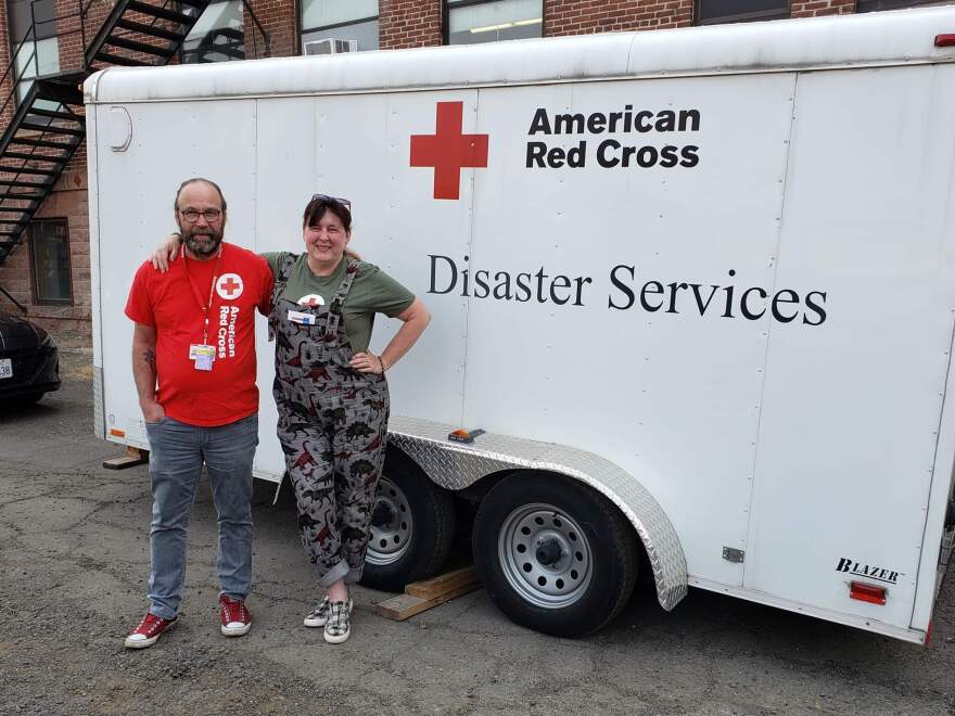 Chris and Amber Schwarzkopf are Red Cross volunteers mobilizing for a two-week relief mission to Florida to help during and after Hurricane Ian.