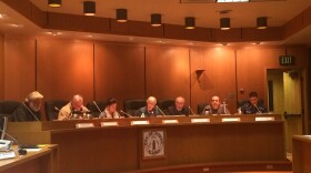 Kodiak city council deliberating. (Photo by Mitch Borden/KMXT)