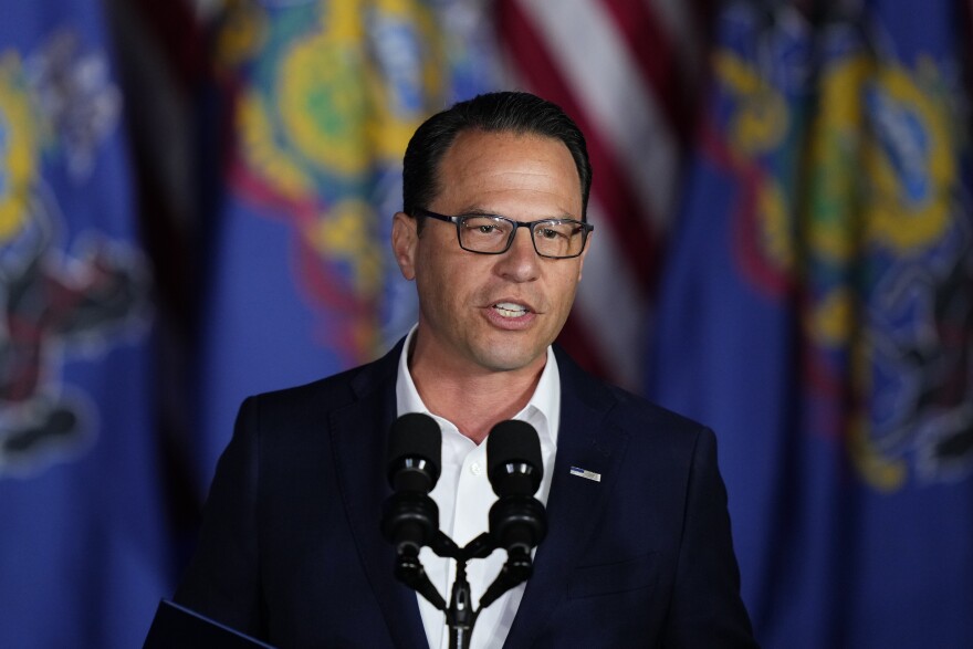 Pennsylvania Gov. Josh Shapiro speaks during a President Joe Biden campaign event in Scranton, Pa., Tuesday, April 16, 2024.