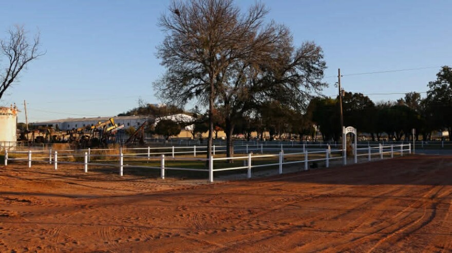 The Oak Grove-Johnston Cemetery sits across the highway from the larger Oak Grove Cemetery.