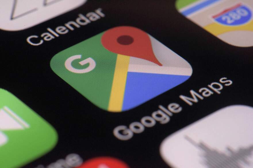 The Google Maps app on a smartphone. (Patrick Sison/AP)