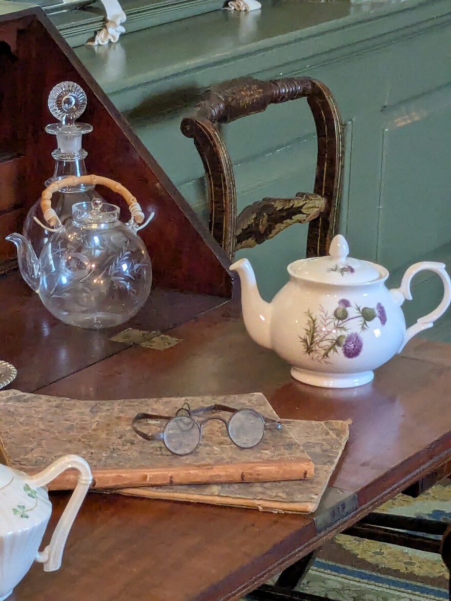 A Scottish teapot, part of a display of teapots from around the UK.