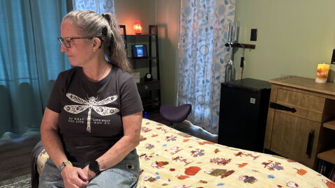 Malia Johnson has a cochlear implant, but it's battery-powered. During Helene, she lost power and struggled to access complete information.