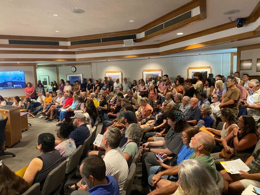Residents packed a Butte County Water Commission meeting on AI data centers Wednesday, Aug. 5, 2026 in Oroville, California.