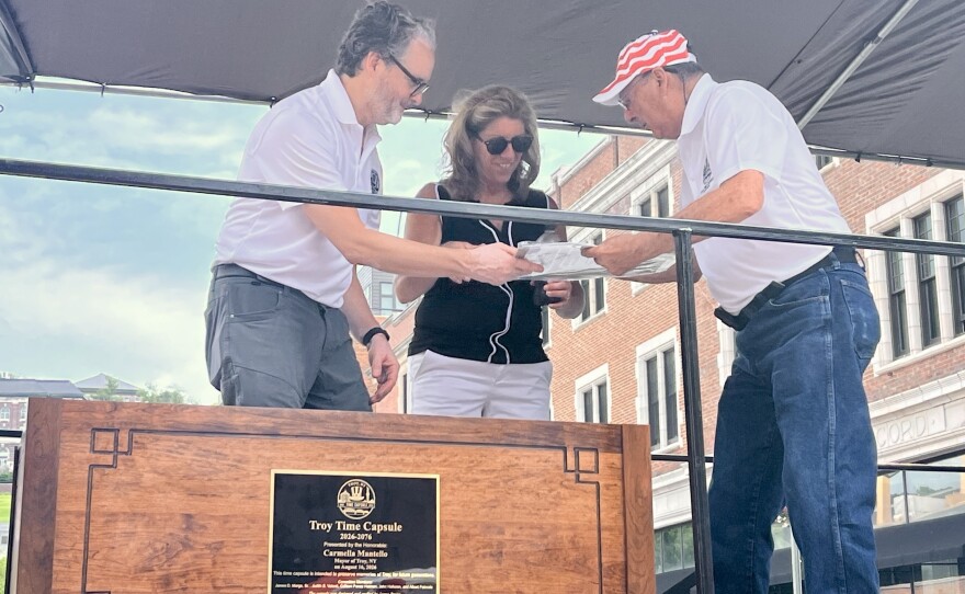Community members in Troy sealed a time capsule on Sunday Aug. 17, 2026