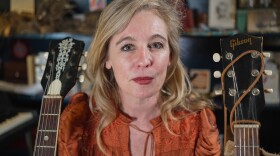Singer and songwriter Tift Merritt, co-chair of the Artist Rights Alliance, poses for a photo with her guitars at her home in Raleigh, N.C., Thursday, Jan. 29, 2026.