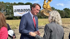 Virginia Beach made infrastructure improvements south of Naval Air Station Oceana to make the land more attractive for Amazon development. (Photo by Ryan Murphy)