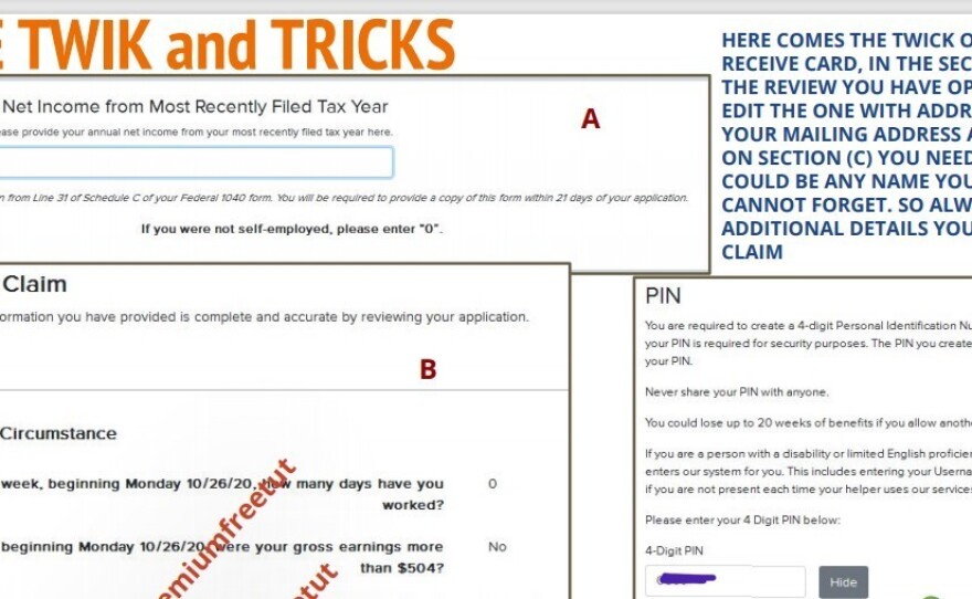 Tutorial for applying for benefits from New York, used by scammer and found online by Agari.