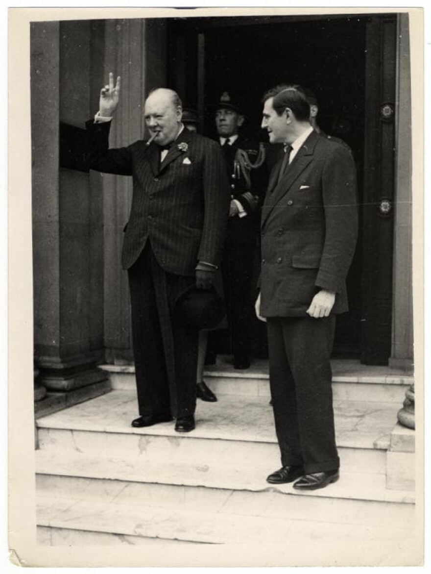 Winant, alongside Winston Churchill, in this undated photo. (Courtesy of St. Paul's School)