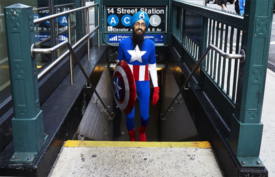 Vishavjit Singh as Sikh Captain America in New York City