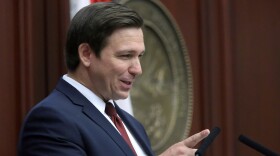 Pictured: Florida Gov. Ron DeSantis delivers his State of the State address during the opening joint session on Tuesday Jan. 14, 2020, in Tallahassee