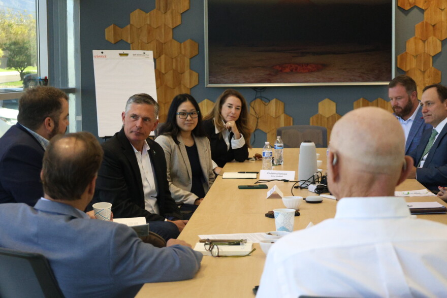 U.S. Sen. Martin Heinrich (D-N.M.) on Oct. 12, 2026, convened a group of renewable energy company leaders in Albuquerque to tout a new permitting reform bill he co-sponsored with a fellow Democrat and two Republican senators.