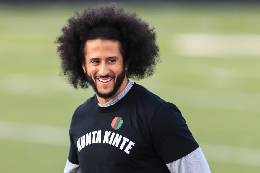 Colin Kaepernick looks on during a private NFL workout on Nov. 16, 2019 in Georgia. Due to disagreements between Kaepernick and the NFL the location of the workout was abruptly changed. (Carmen Mandato/Getty Images)