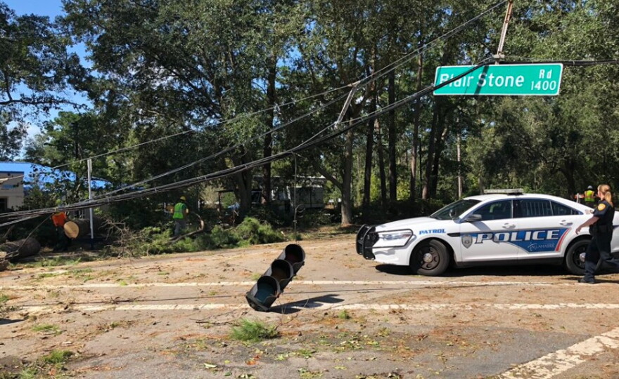 The Tallahassee Police Department posted this photo of a downed traffic signal to its social media accounts Thursday.