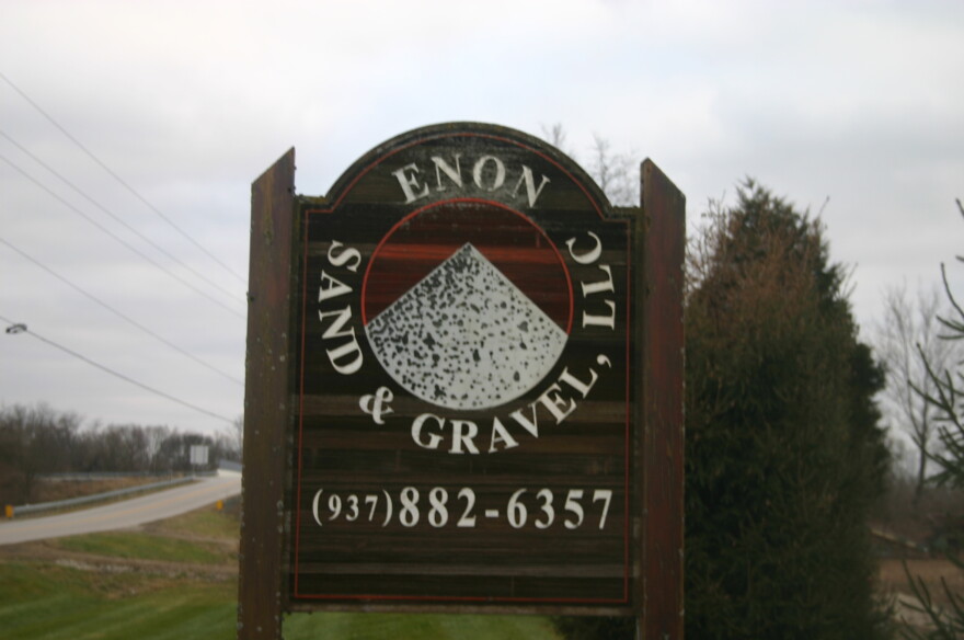 The sign outside of Enon Sand & Gravel, LLC's offices