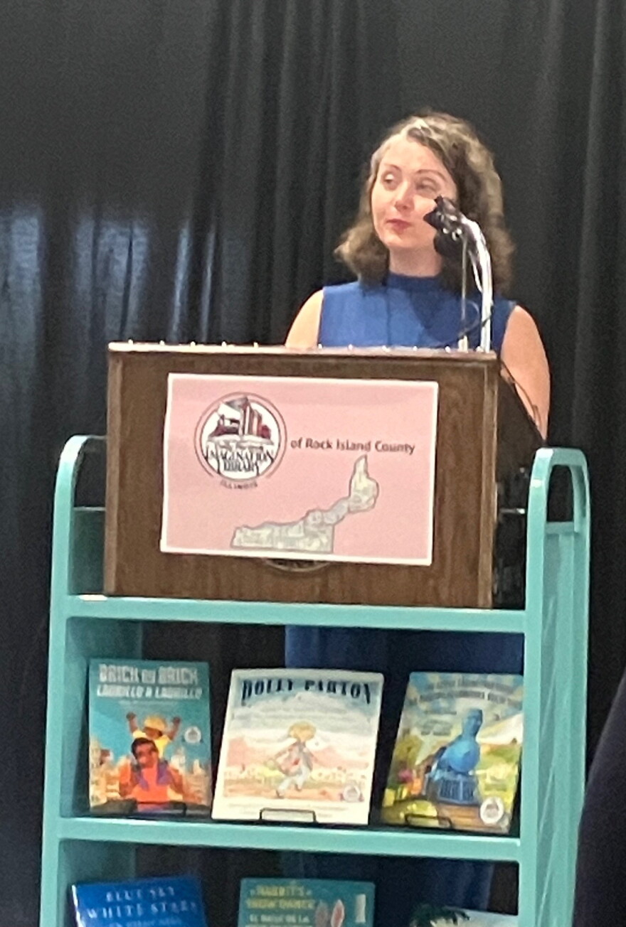 Teonna Dowell, Early Head Start program director with SAL Community Services, speaks at the Wednesday press conference.