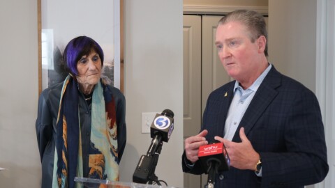 U.S. Representative Rosa DeLauro (D-CT-3) and Greg Ugalde, President of the Home Builders Association of the Connecticut River Region.