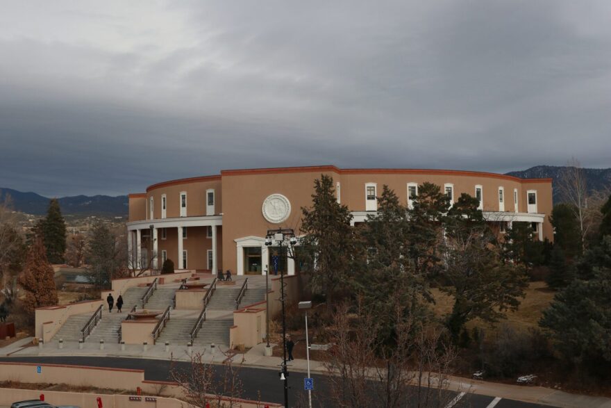 Skies darkened over the state Capitol building on Jan. 23, 2026, ahead of a forecasted winter storm that made for a quiet Friday afternoon at the Legislature.