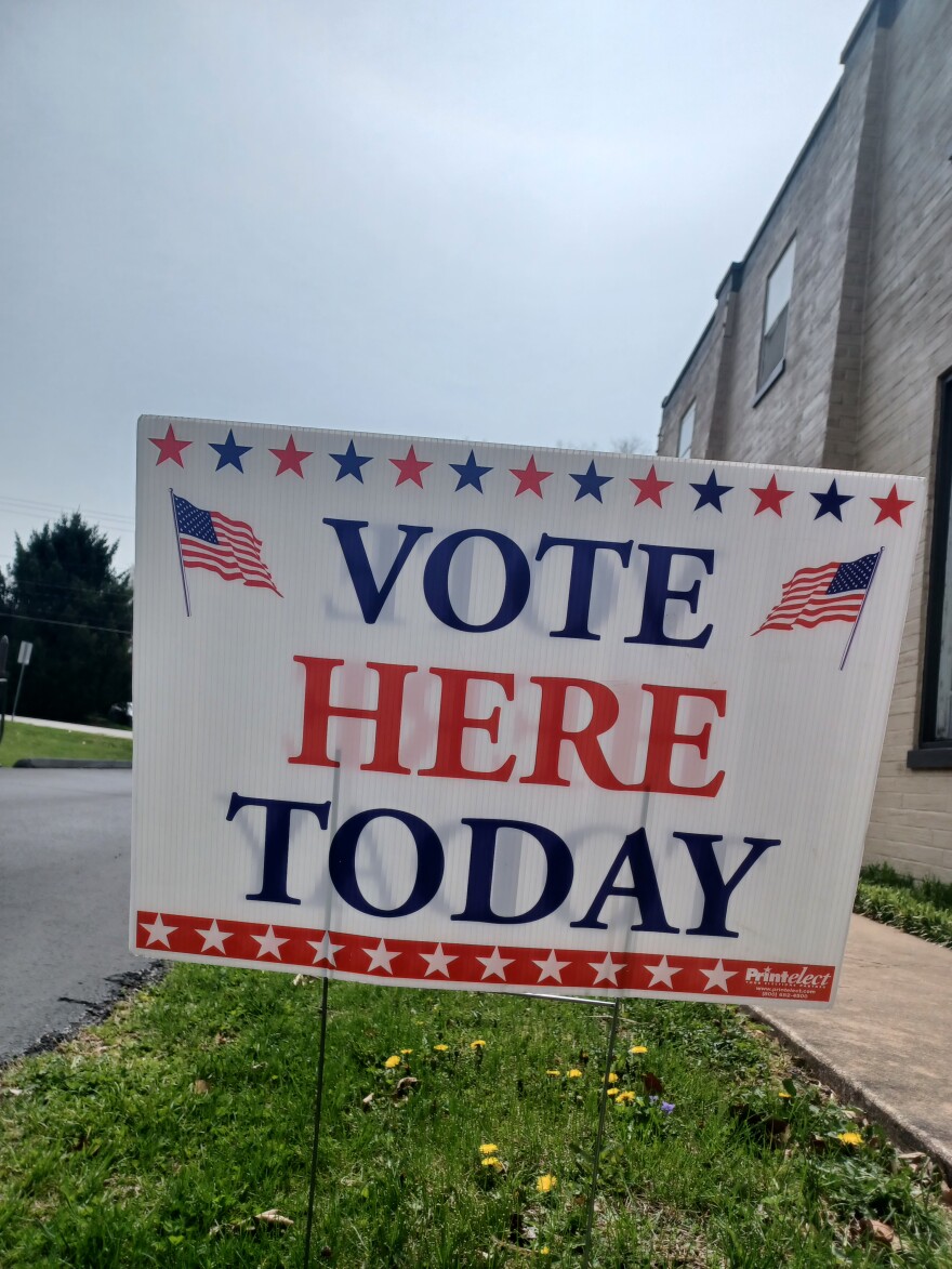  Vote Here Today sign (photographed on April 4, 2023)