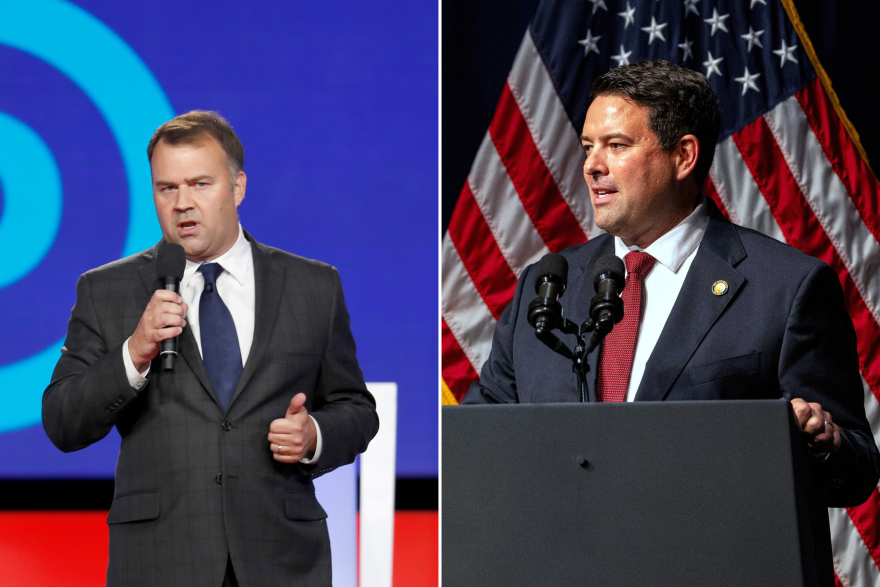 David Pepper, left, and Rob McColley.