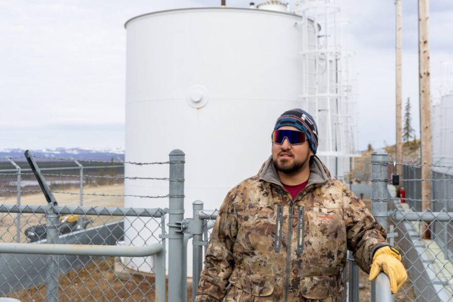 Shane Bergamaschi stands at White Mountain's fuel farm on Thursday, May 21, 2026.