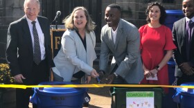 TDEC commisioner, Dr. Shari Meghreblian, and Fisk University president, Kevin Rome cut the ribbon on their partnership.