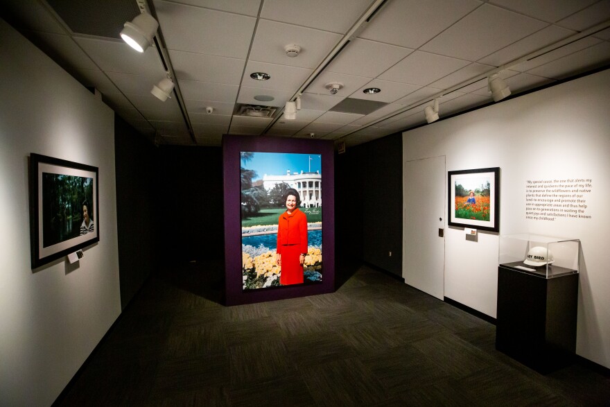 The exhibit "Lady Bird: Beyond the Wildflowers" is currently on display at the LBJ Presidential Library.