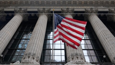 The New York Stock Exchange is seen in New York on Thursday, March 19, 2026.