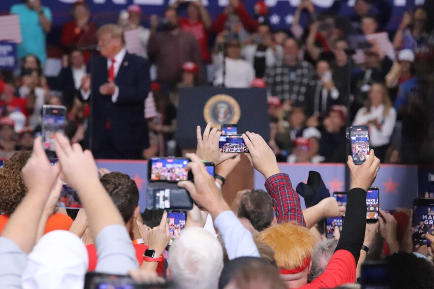 President Donald Trump campaigns in Michigan for Republican candidates on October 25, 2026.