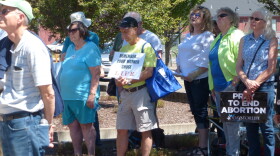 A small contingency of people who identify as pro-life gathered in Eugene to rejoice over the Supreme Court's decision to overturn Roe v. Wade.