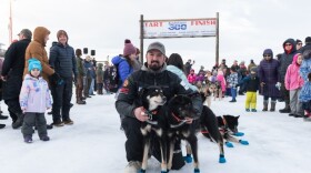 Pete Kaiser wins his seventh Kuskokwim 300 Sled Dog Race on Jan. 29, 2023 in Bethel. (Katie Basile)
