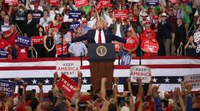 President Donald Trump speaks June 18 during a rally at the Amway Center in Orlando, Florida, where he announced his candidacy for a second term.