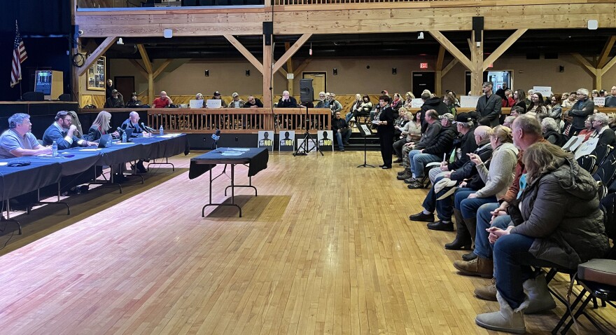 Linda Christman, president of Save Carbon County, speaks during a Penn Forest Twp. hearing about the municipalities data center zoning amendment.