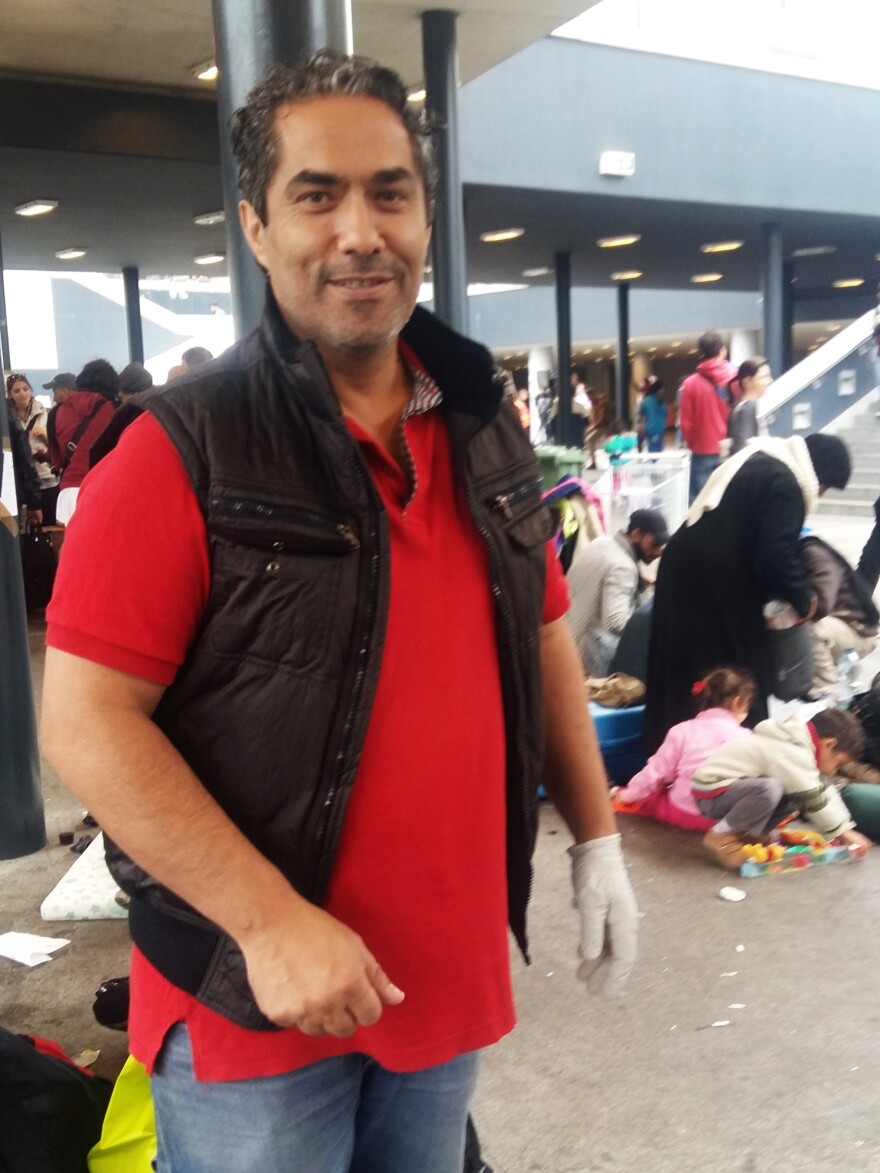 Yousef El-Hindi, a Jordanian neurosurgeon who went to medical school in Hungary. He's volunteering to treat migrants at Budapest's main train station.
