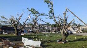 This photo provided by the Osage County, Okla., Sheriff's Office shows storm damage on Tuesday, May 7, 2024, in Barnsdall, Okla.
