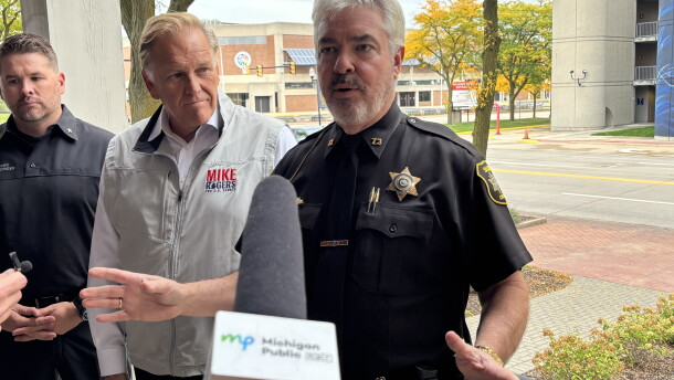 Saginaw County Sheriff William Federspiel endorsed Republican U.S. Senate candidate Mike Rogers Wednesday