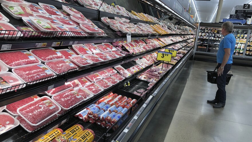 President Trump's order to keep meatpacking plants open is aimed at maintaining the kind of supermarket selection that was seen at a store in southeast Denver on Monday.