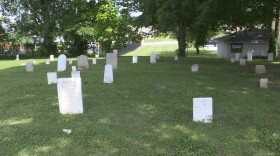 Tombstones at an Indiana cemetery.