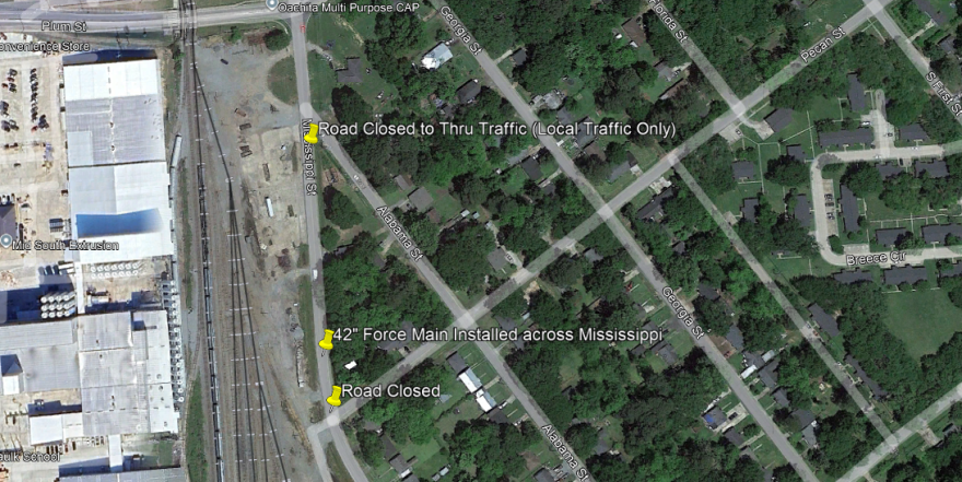 Picture of the highlighted land that will experience a road closure