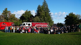 Volunteers gather before starting their projects Sept. 19.