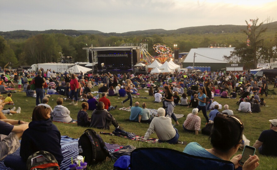 A live band performs at the Durham Agricultural Fair.
