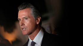 California Gov. Gavin Newsom speaks during a news conference at Manny's on Aug. 13, 2021 in San Francisco, (Justin Sullivan/Getty Images)