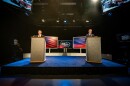 Republican Jim Bognet and Democratic Congressman Matt Cartwright debated at the WVIA studios Thursday night.