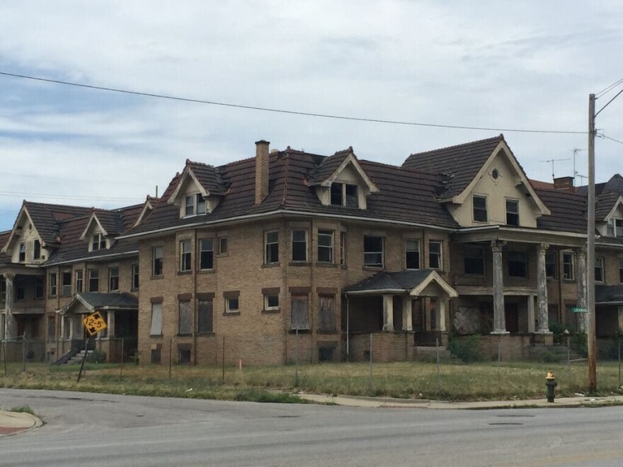 Vacant homes in East Cleveland, Ohio. (Jill Ryan/Here & Now)