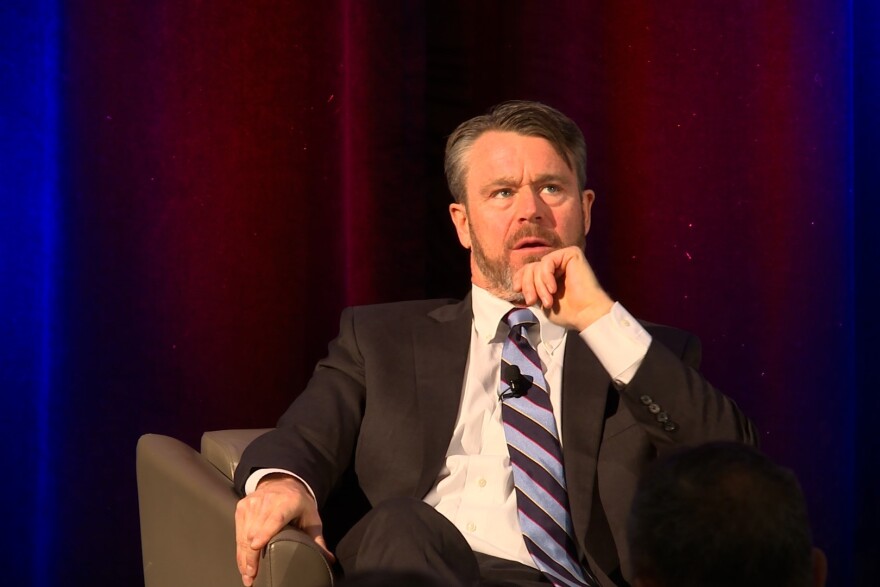 Moderator Pete Yonkman, the president of Cook Group and Cook Medical, mainly pressed the senator on issues affecting Indiana business.