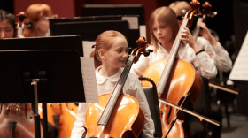 Cello students perform with the Youth Symphony of Kansas City. YSKC has provided need-based tuition support to qualifying families since its founding in 1958.