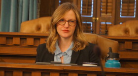 Michigan Budget Director Jen Flood listens to a presentation during Monday’s Consensus Revenue Estimating Conference at the state Capitol. This will be Flood’s first go-round as Governor Gretchen Whitmer’s top budget negotiator.