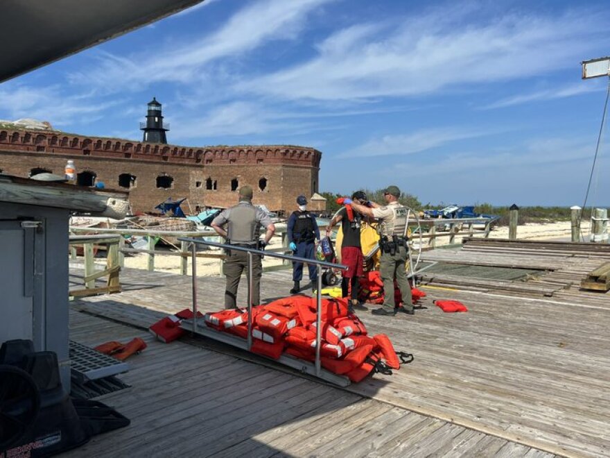 A U.S. Coast Guard spokesman said all landed migrants were removed from Dry Tortugas National Park Wednesday in coordination with Homeland Security Task Force Southeast and the National Park Service.