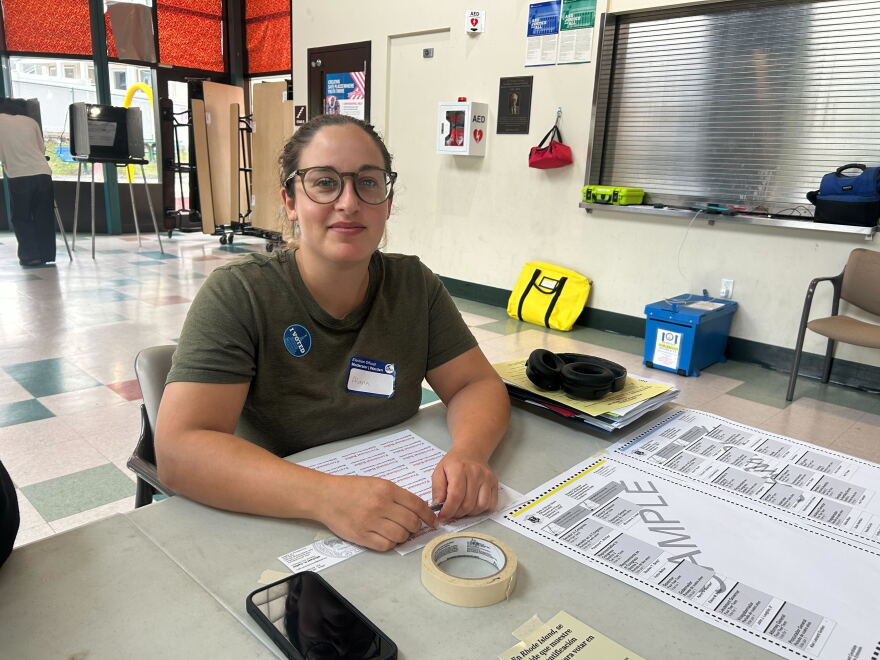 Alana Deluty, a poll worker in the Hartford neighborhood, weighed in on Primary Day challenges. Credit: Isabella Jibilian/Ocean State Media