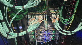 A server inside the fourth generation of the University of Florida’s HiPerGator supercomputer.